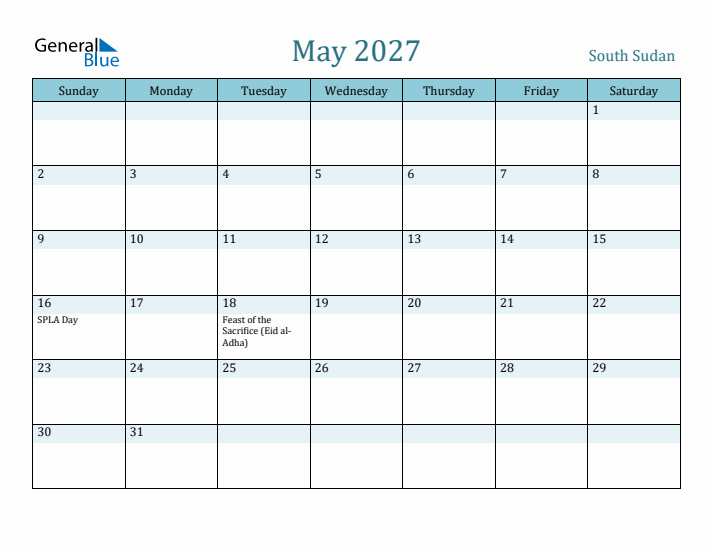 May 2027 Calendar with Holidays