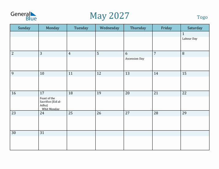 May 2027 Calendar with Holidays