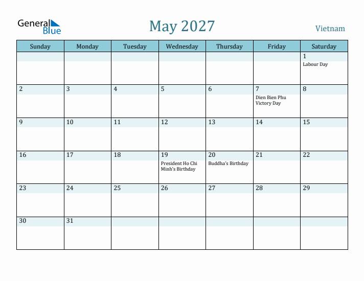 May 2027 Calendar with Holidays