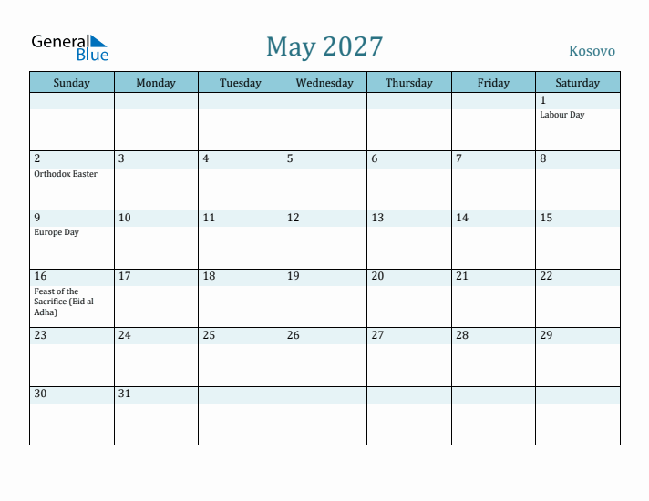 May 2027 Calendar with Holidays