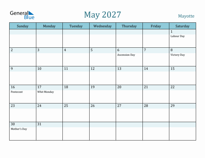 May 2027 Calendar with Holidays