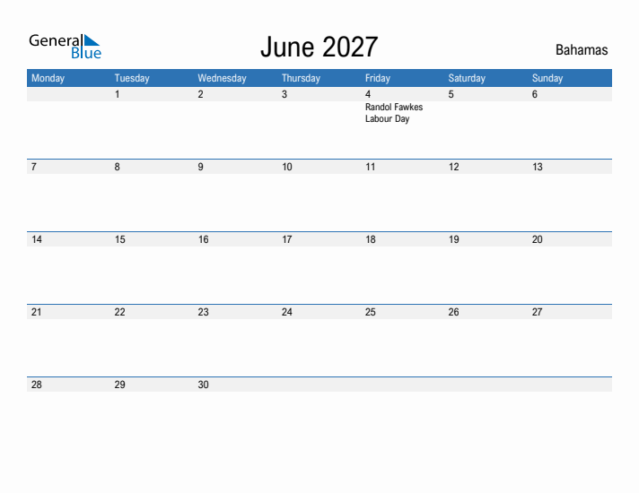 Fillable June 2027 Calendar