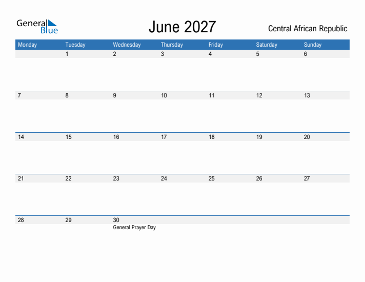 Fillable June 2027 Calendar