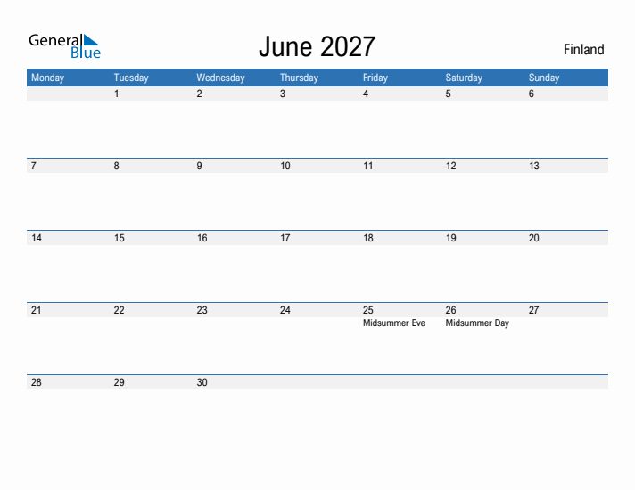 Fillable June 2027 Calendar