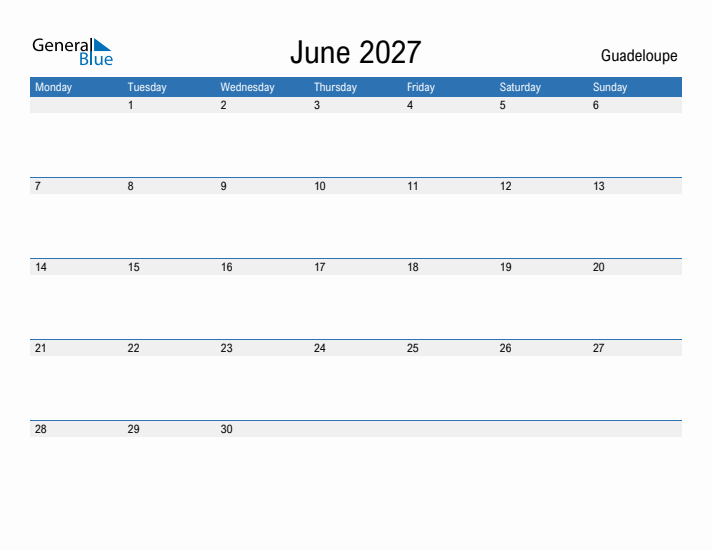 Fillable June 2027 Calendar