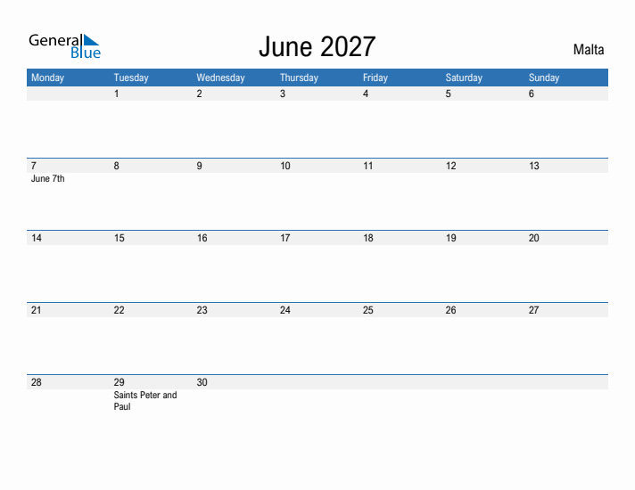 Fillable June 2027 Calendar