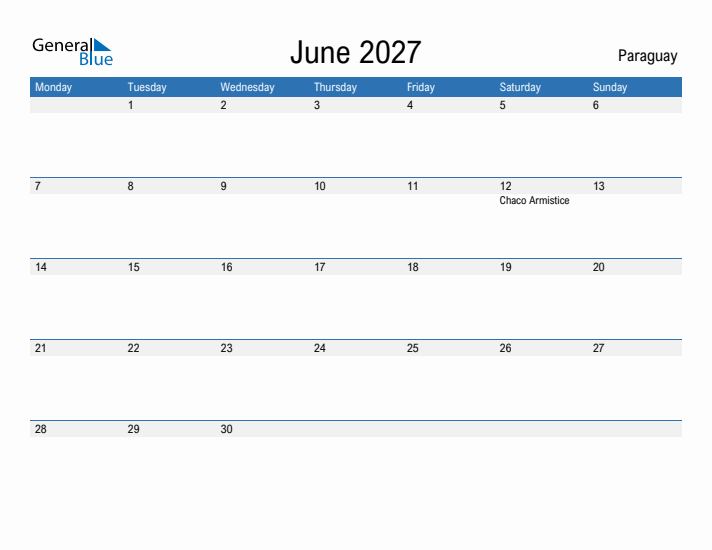 Fillable June 2027 Calendar