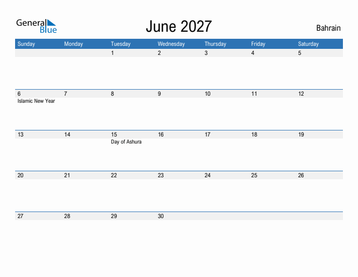 Fillable June 2027 Calendar