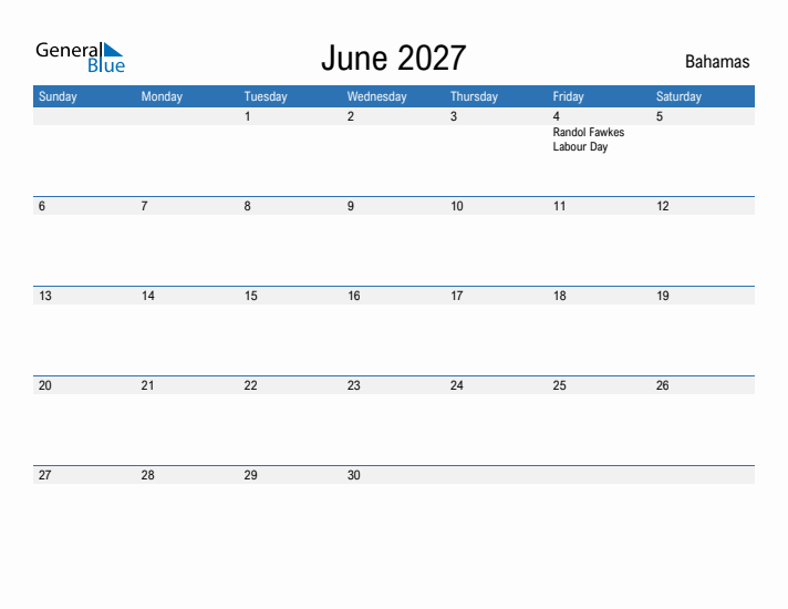 Fillable June 2027 Calendar