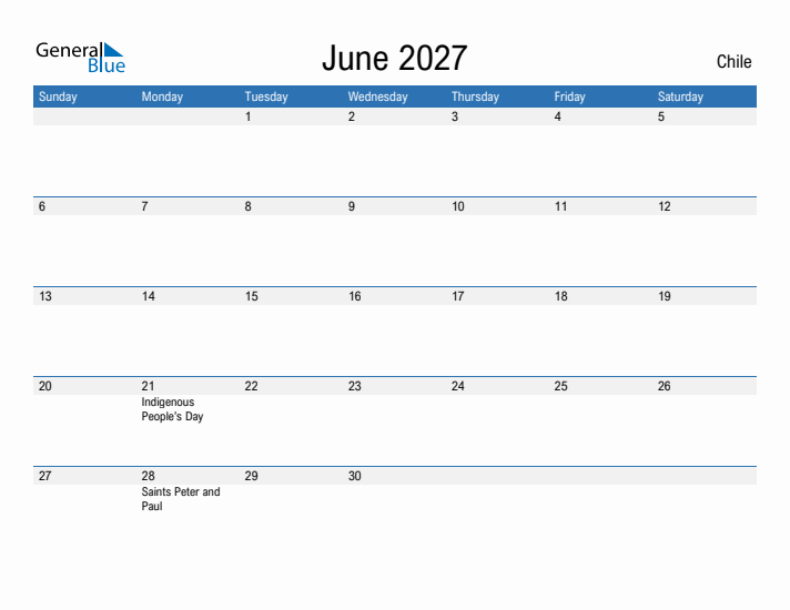 Fillable June 2027 Calendar