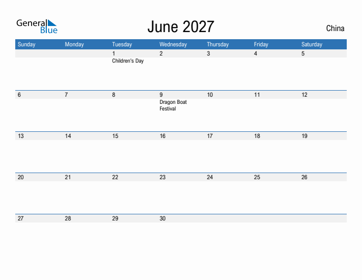 Fillable June 2027 Calendar