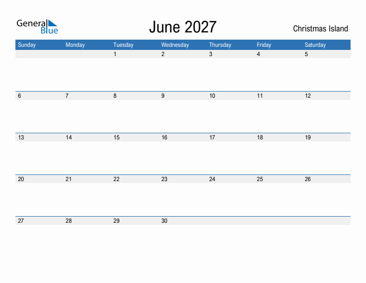 Fillable June 2027 Calendar