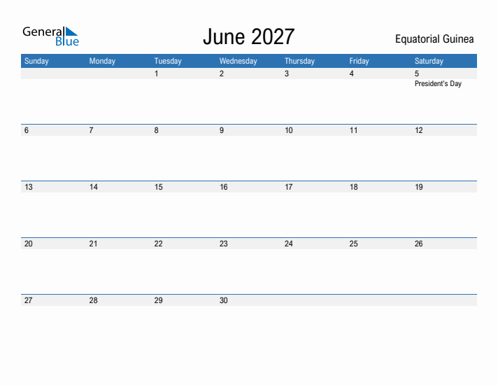 Fillable June 2027 Calendar