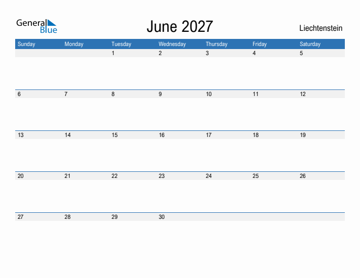 Fillable June 2027 Calendar