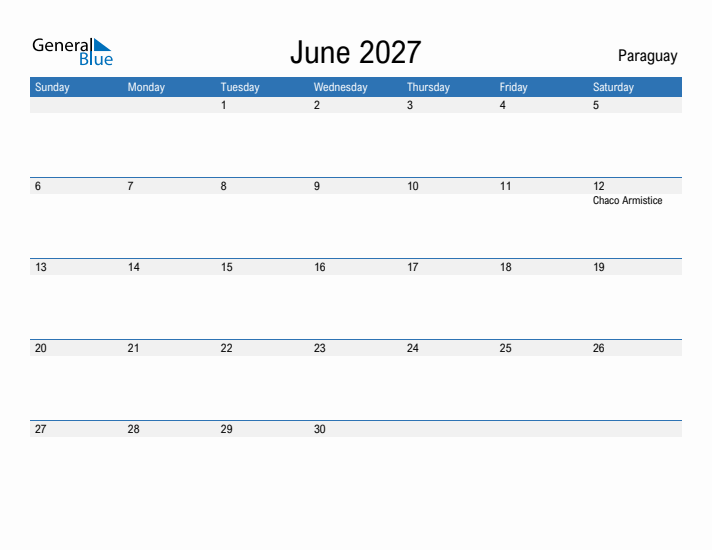 Fillable June 2027 Calendar