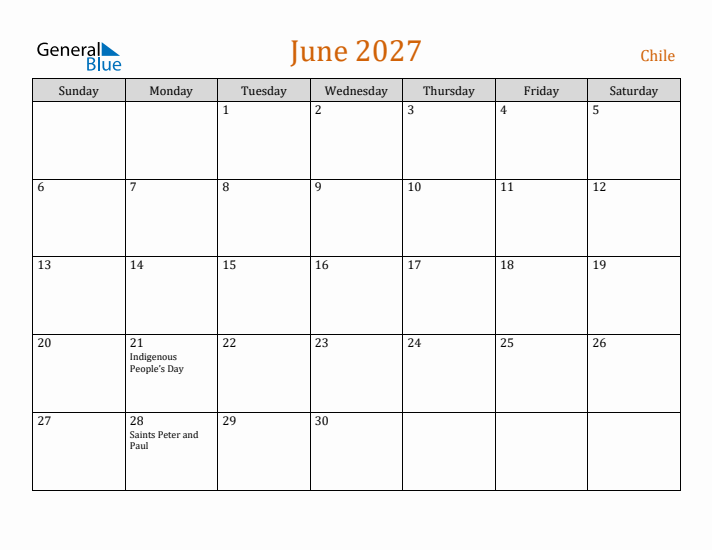 June 2027 Holiday Calendar with Sunday Start