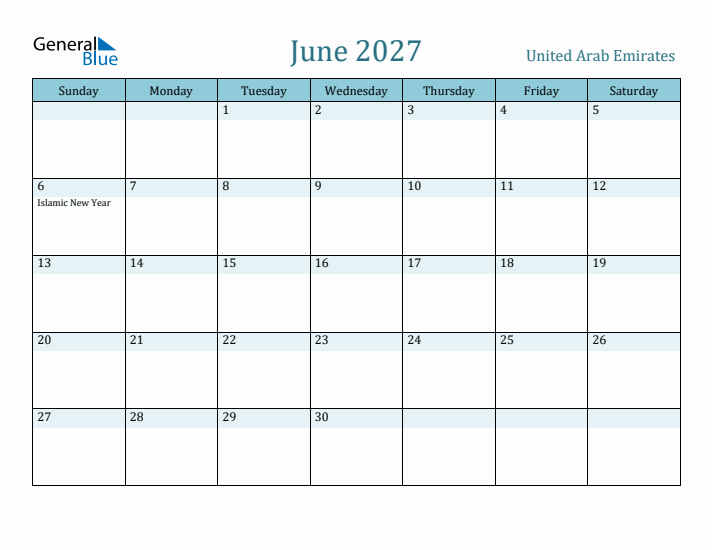 June 2027 Calendar with Holidays