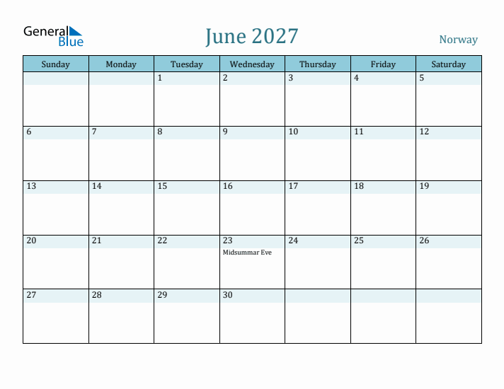 June 2027 Calendar with Holidays