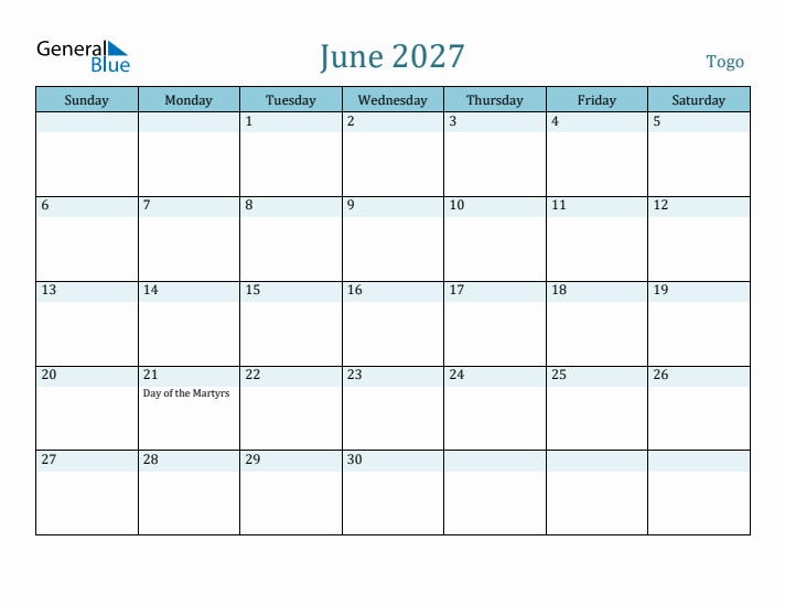 June 2027 Calendar with Holidays