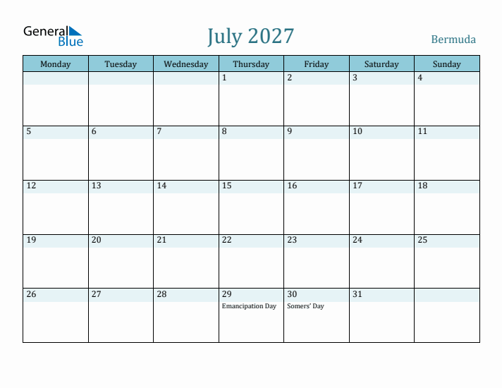 July 2027 Calendar with Holidays