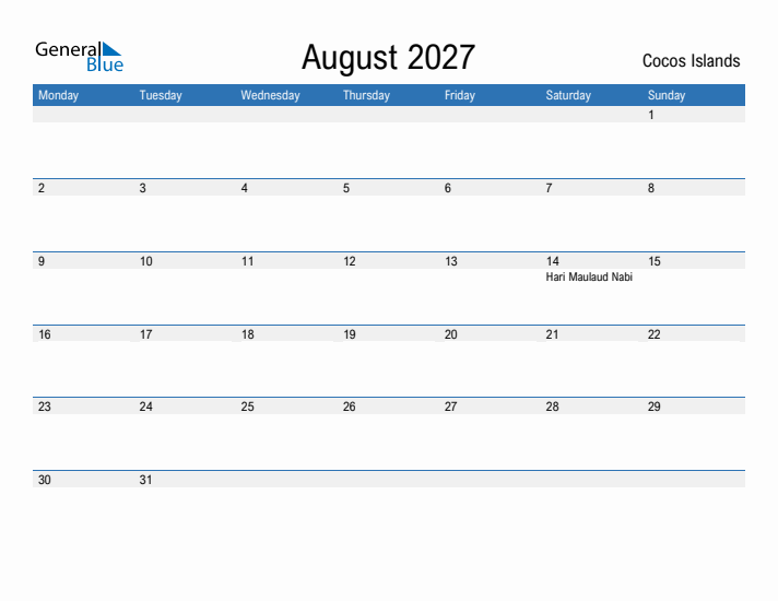 Fillable August 2027 Calendar