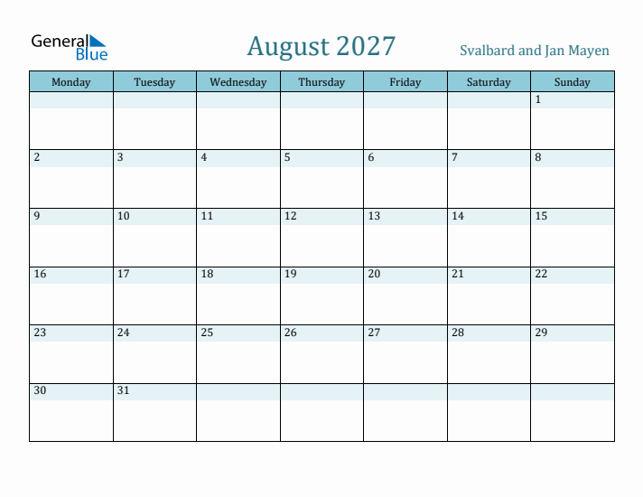 August 2027 Calendar with Holidays