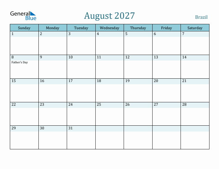 August 2027 Calendar with Holidays