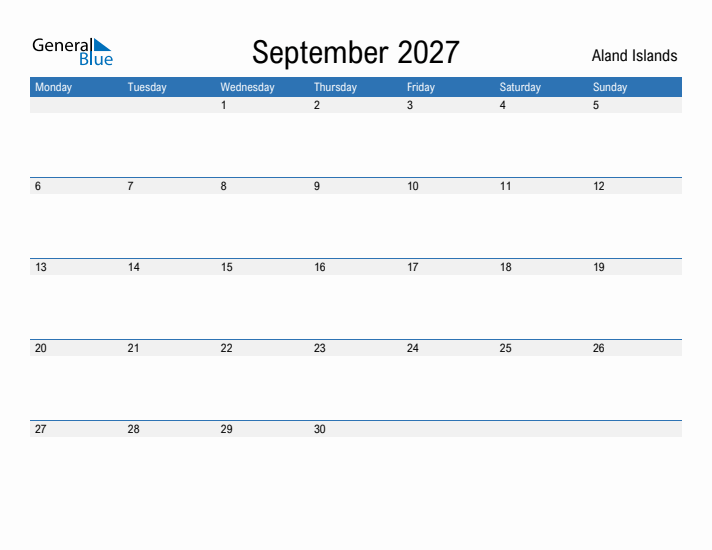 Fillable September 2027 Calendar