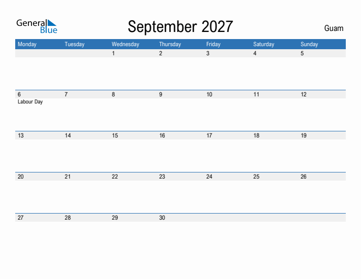 Fillable September 2027 Calendar