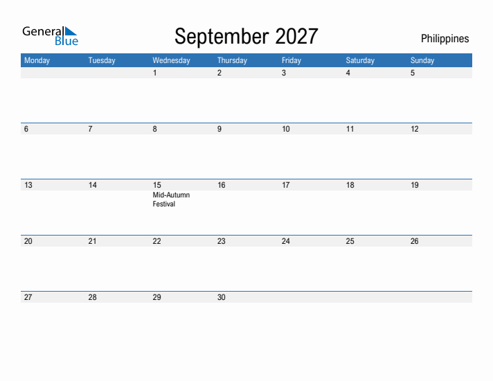 Fillable September 2027 Calendar