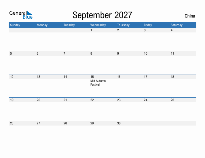 Fillable September 2027 Calendar