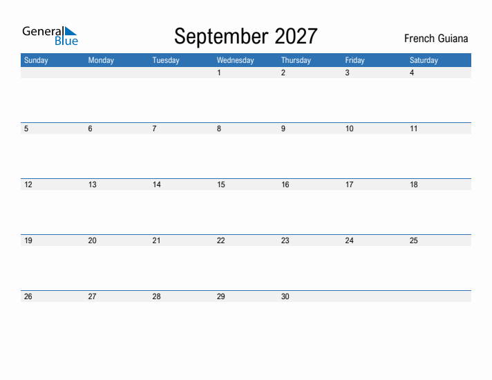 Fillable September 2027 Calendar