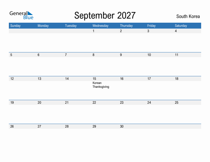 Fillable September 2027 Calendar