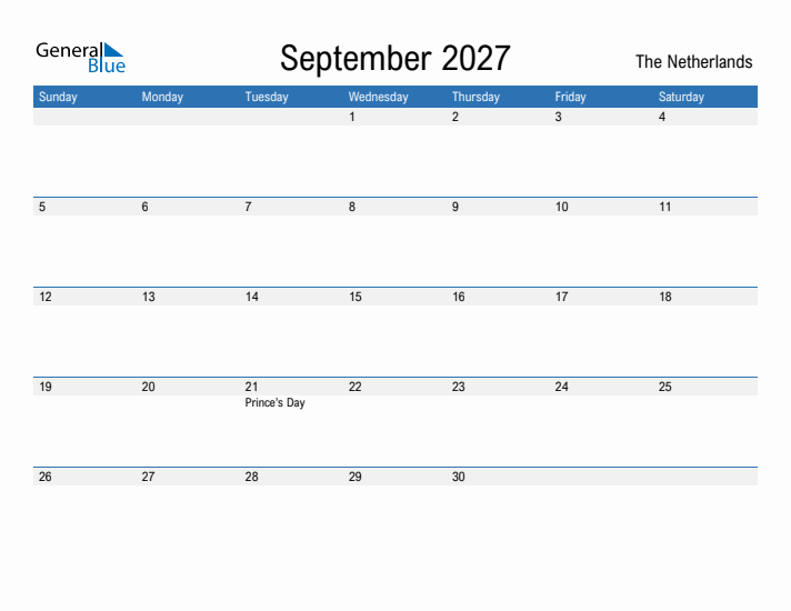 Fillable September 2027 Calendar