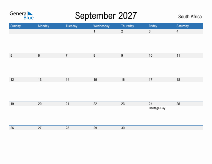 Fillable September 2027 Calendar