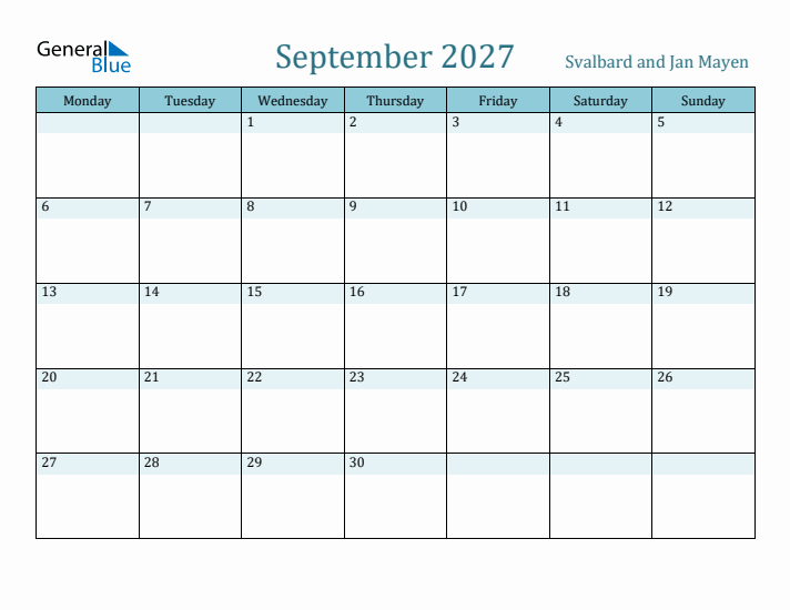 September 2027 Calendar with Holidays