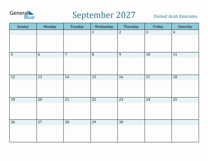 September 2027 Calendar with Holidays