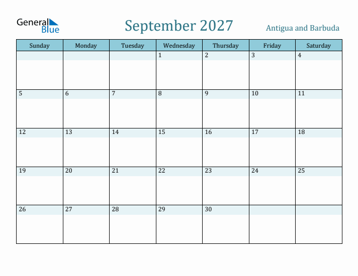 September 2027 Calendar with Holidays