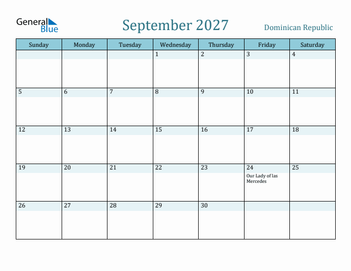 September 2027 Calendar with Holidays