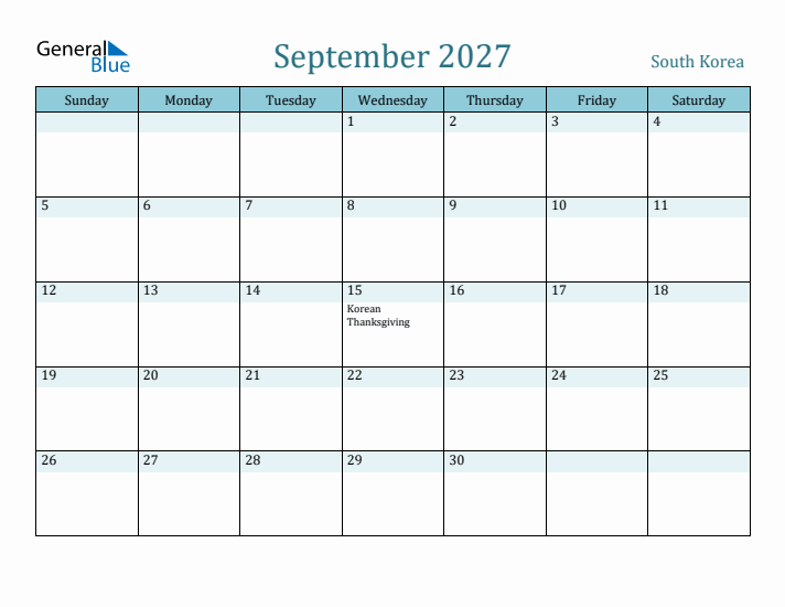 September 2027 Calendar with Holidays