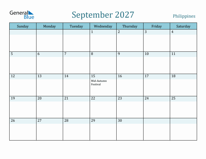 September 2027 Calendar with Holidays