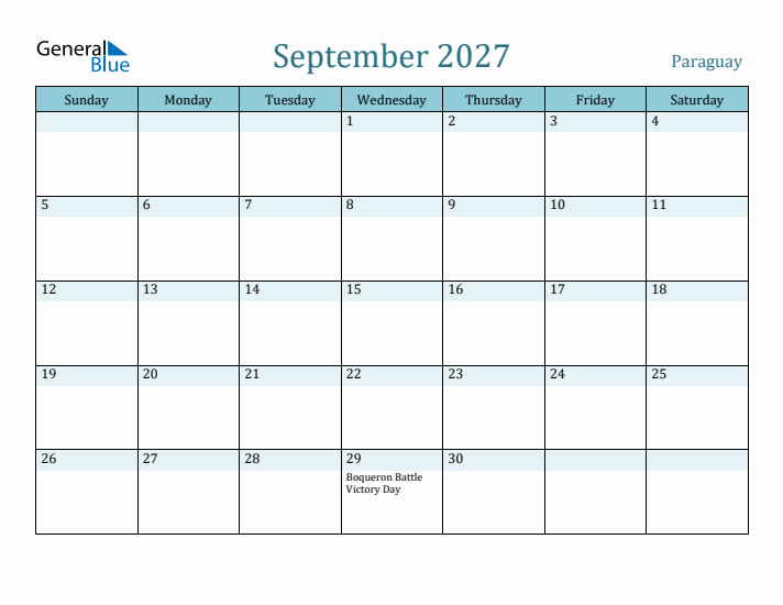 September 2027 Calendar with Holidays