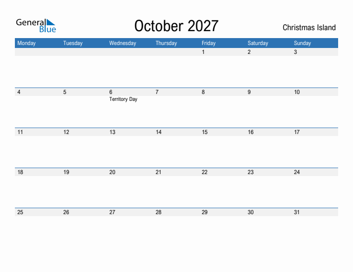 Fillable October 2027 Calendar