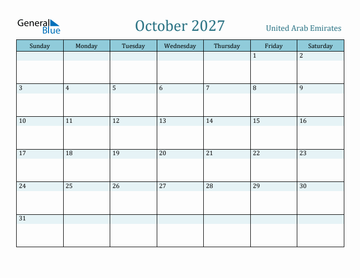 October 2027 Calendar with Holidays