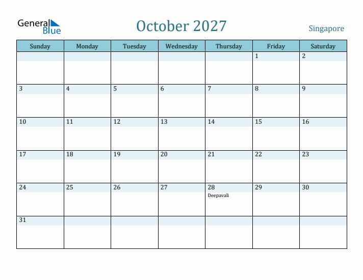 October 2027 Calendar with Holidays