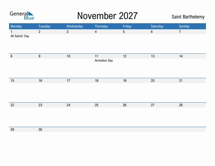 Fillable November 2027 Calendar