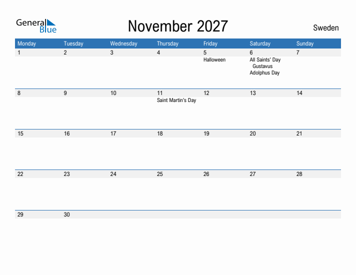 Fillable November 2027 Calendar