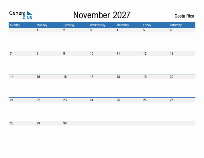 Fillable November 2027 Calendar