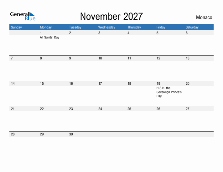 Fillable November 2027 Calendar