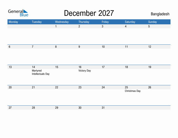 Fillable December 2027 Calendar